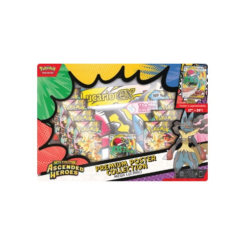 Pokemon Tcg Ascended Heroes Poster Lucario Ing No Devolucion Mega Lucario Inglés